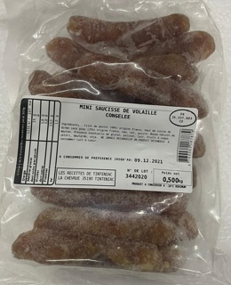 Frozen Mini Sausage Poultry 30gr Cote Food |500gr/pack | per kg