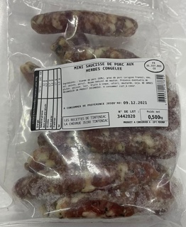 Frozen Mini Sausage Pork w/Herbs Cote Food 30gr | per kg